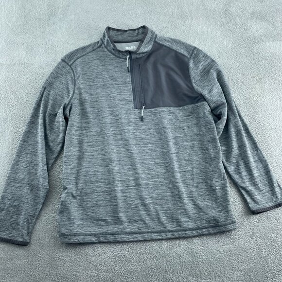 Bass Outdoor Climber Quarter Zip Pullover L Forged Iron Mens NWT 0026 - Picture 1 of 10